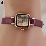 Fashion Women's Watches Slim Colorful Faux Leather Strap Square Dial classic wild ladies Analog Quartz Wrist Watch Gift