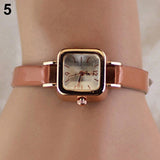 Fashion Women's Watches Slim Colorful Faux Leather Strap Square Dial classic wild ladies Analog Quartz Wrist Watch Gift