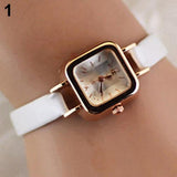 Fashion Women's Watches Slim Colorful Faux Leather Strap Square Dial classic wild ladies Analog Quartz Wrist Watch Gift