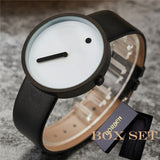 Unique Gift Cool Minimalist Style Wristwatch Stainless Steel Creative Design Dot And Line Simple Leather Quartz Fashion Watches