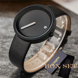 Unique Gift Cool Minimalist Style Wristwatch Stainless Steel Creative Design Dot And Line Simple Leather Quartz Fashion Watches