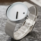 Unique Gift Cool Minimalist Style Wristwatch Stainless Steel Creative Design Dot And Line Simple Leather Quartz Fashion Watches