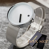 Unique Gift Cool Minimalist Style Wristwatch Stainless Steel Creative Design Dot And Line Simple Leather Quartz Fashion Watches