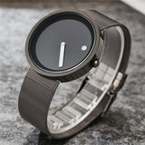 Unique Gift Cool Minimalist Style Wristwatch Stainless Steel Creative Design Dot And Line Simple Leather Quartz Fashion Watches