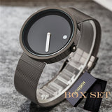 Unique Gift Cool Minimalist Style Wristwatch Stainless Steel Creative Design Dot And Line Simple Leather Quartz Fashion Watches