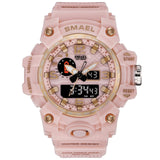 SMAEL Watch Women Wrist White Bracelet Sports For Running Stopwatch 50M Waterproof Clocks Kids 1811 Women's Sports Watches Child