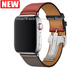 Genuine Leather Watch Band Strap for Apple Watch Band 6 5 4 3 2 1 SE Leather Wristband for Apple Watch 44mm 40mm 42mm 38mm Belt