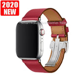 Genuine Leather Watch Band Strap for Apple Watch Band 6 5 4 3 2 1 SE Leather Wristband for Apple Watch 44mm 40mm 42mm 38mm Belt