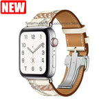 Genuine Leather Watch Band Strap for Apple Watch Band 6 5 4 3 2 1 SE Leather Wristband for Apple Watch 44mm 40mm 42mm 38mm Belt