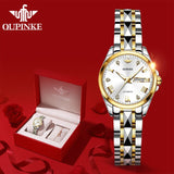 OUPINKE Gold Watch Women's watches Luxury Brand Women Mechanical Watch Sapphire Glass Ladies Automatic Wrist Watch montre femme