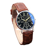 Six Pin Watches Needle Decoration Quartz Men's Watch Blue Glass Belt Watch Men Watch Men Часы Мужские Erkek Kol Saati Relogio